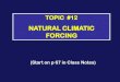NATURAL CLIMATIC FORCING - University of Arizona · 2013. 6. 19. · Q1 – During SUNSPOT Maximum periods: 1. The sun is darker so it gives off less energy and global cooling is