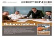Reform tabled - Department of Defence...Issue 3, 2010 magazine › Building begins on AWDs page 14 The Strategic Reform and Governance team is now in a position to provide advice on