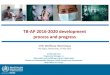 TB-AP 2016-2020 development process and progress...The End TB Strategy: Vision, goal, targets 2035 VISION A world free of tuberculosis – zero deaths, disease and suffering due to