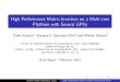 UJI - High Performance Matrix Inversion on a Multi-core ...Outline 1 Motivation 2 Matrix inversion 3 Implementations on a multi-core CPU and multiple CPUs 4 Experimental analysis 5