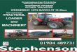 Well maintained TRACTORS, LOADER and...Sanderson 625 4wd teleporter, c/w pallet tines, L83 BKH 2 grain buckets, double & single bale spikes, manure fork 7850 hours VAN Peugeot 206