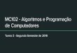 MC102 - Algoritmos e Programação de Computadoresra134985/mc102/Revisao P1.pdf · 2019. 9. 12. · MC102 - Algoritmos e Programação de Computadores Turma Z - Segundo Semestre de
