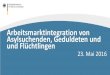 2016-05 23 Arbeitsmarktintegration von Flüchtlingen...Ziel der Integration in den Arbeitsmarkt (einschl. Verbesserung des Leseverstehens und des Schreibens, der Verbesserung der Fähigkeit