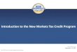 2020 Introduction to the New Markets Tax Credit Program · Introduction to the New Markets Tax Credit Program ... - Golf courses - Massage Parlors - Race tracks - Hot tub facilities