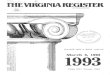 Virginia Register of Regulations Vol. 9 Iss. 12register.dls.virginia.gov/vol09/iss12/v09i12.pdfVIRGINIA REGISTER OF REGULATIONS PUBLICATION DEADLINES AND SCHEDULES January 1993 through