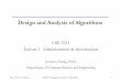 CSE 5311 Lecture 1 Administration & Introductionhuang/teaching/CSE5311/CSE5311... · 2016. 8. 25. · Dept CSE, UT Arlingtont CSE5311 Design and Analysis of Algorithms 3 Study Materials