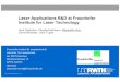 Laser Applications R&D at Fraunhofer Institute for Laser Technology