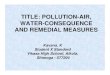 TITLE: POLLUTION-AIR, WATER-CONSEQUENCE AND REMEDIAL MEASURES
