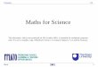 Maths for Science