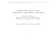 Math Review for Algebra and Precalculus - Department of