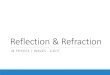Reflection & Refraction - Weebly€¦ · I can use the law of reflection to predict the way light bounces off of a plane mirror I can relate the index of refraction of a material