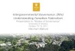 Intergovernmental Governance: (Mis) Understanding Canadian Federalism