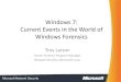 Windows 7: Current Events in the World of Windows Forensics