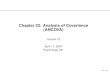 Chapter 22: Analysis of Covariance (ANCOVA)