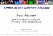 Office of the Science Advisor Peer Review