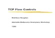 TCP Flow ControlsTCP/IP Primary protocols used in the Internet IP (Internet Protocol) Transmission Control Protocol (TCP) TCP/IP refers to more than just TCP & IPWhy Use Flow Controls?