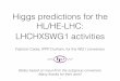 Higgs predictions for the HL/HE-LHC: LHCHXSWG1 activities · 2018. 11. 22. · Table 1: Cross sections and uncertainties as function of the collider energy. 2 Impact of threshold