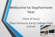 Welcome to Sophomore Year - CCISD...10th Grade Schedule 4 or 5 high school classes • English II Pre-AP • AP World History • *Chemistry Pre-AP or Physics (regular or AP) • Math