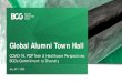 Global Alumni Town Hall - Boston Consulting Group · Chief Alumni Officer & facilitator today. Welcome to BCG's Global Alumni Town Hall Thank you for joining us from a community of