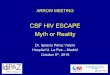 CSF HIV ESCAPE Myth or Reality - EACSociety...Incidence and risk factors of CSF Viral Escape in other cohorts Eden A et al. CROI 2014. Abstract 445. Neurocognitive evolution (by GDS