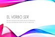 EL VERBO SER - psd202.orgasms.psd202.org/documents/lpodkowa/1540520065.pdf · 2018. 10. 26. · EL VERBO SER Conjugating Ser=_____ (Present tense) 1.Identify the _____of the sentence