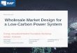 Wholesale Market Design for a Low-Carbon Power System