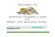 School Supply Lists for - yonkerspublicschools.org