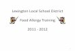 Lexington Local School District Food Allergy Training 2011 
