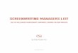 Screenwriting Managers List - Script Reader Pro