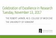 Celebration of Excellence in research Tuesday, November 1 