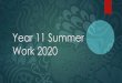Year 11 Summer Work 2020 - Caroline Chisholm School