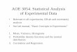 AOE 3054. Statistical Analysis of Experimental Data