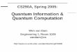 Quantum Information & Quantum Computation