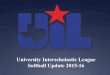 University Interscholastic League Softball Update 2015-16