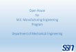 Open House for M.E. Manufacturing Engineering Program 