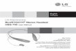 LG Electronics BLUETOOTH Stereo Headset HBS-700 User