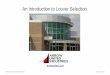 An Introduction to Louver Selection