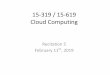 15-319 / 15-619 Cloud Computing - Carnegie Mellon School 