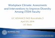 Workplace Climate: Assessments and Interventions to 