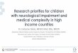 Research priorities for children with neurological 