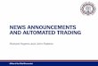 NEWS ANNOUNCEMENTS AND AUTOMATED TRADING