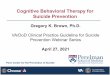 Cognitive Behavioral Therapy for Suicide Prevention