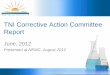 TNI Corrective Action Committee Report