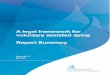 A legal framework for voluntary assisted dying Report Summary
