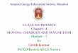 CLASS XII PHYSICS Chapter- 4 MOVING CHARGES AND