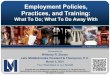 Employment Policies, Practices, and Training