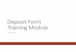 Deposit Form Training Module 061917