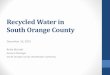 Recycled Water in South Orange County