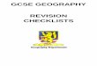 GCSE GEOGRAPHY REVISION CHECKLISTS