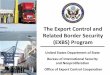 The Export Control and Related Border Security (EXBS) Program